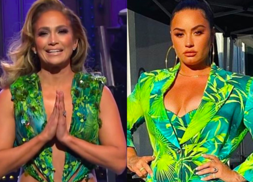 Demi Lovato Looks Stunning In The Jungle Print Design By Versace