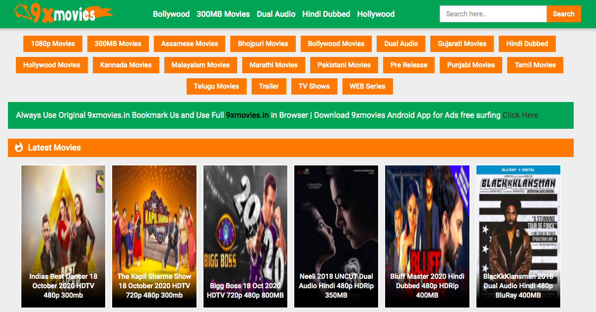 9xmovies 2021: Bollywood, Hollywood & South Movie Hindi Dubbed Free