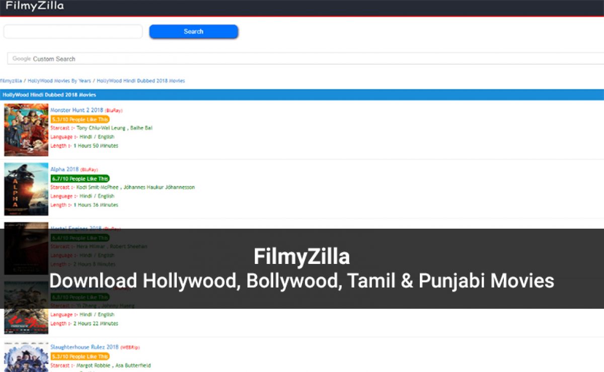 Filmyzilla 2021 Bollywood Hollywood South Indian Hindi Dubbed Movies Free Download