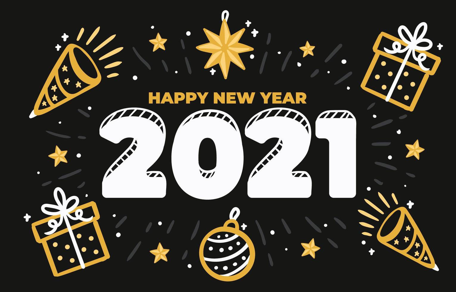 neujahr 2022 clipart black