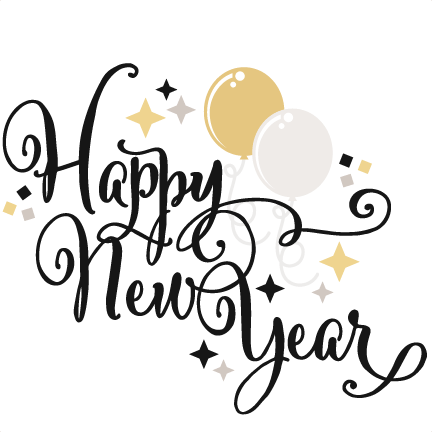 Free Printable Happy New Year 2023: Black and White Clip art Free Download