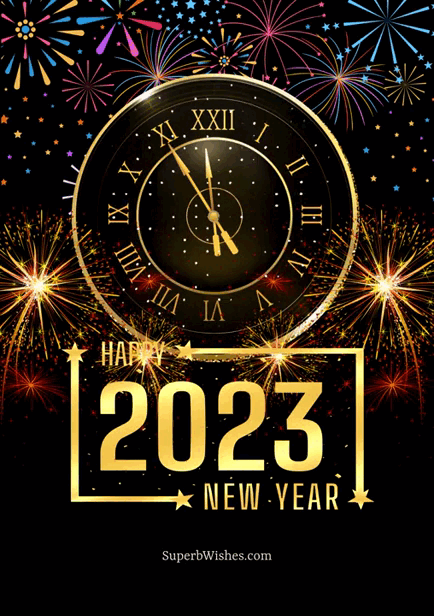 Happy New Year 2023 GIF, Animation & 3D Glitters for Whatsapp & Facebook