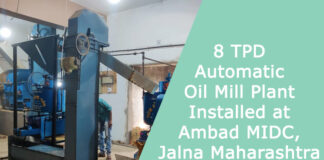 8 TPD Automatic Oil Mill Plant Installed at Ambad MIDC, Jalna Maharashtra