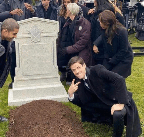 Grant Gustin over grave Template