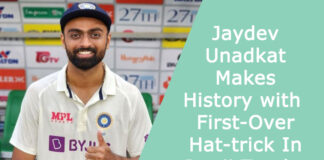 Jaydev Unadkat Makes History with First-Over Hat-trick In Ranji Trophy