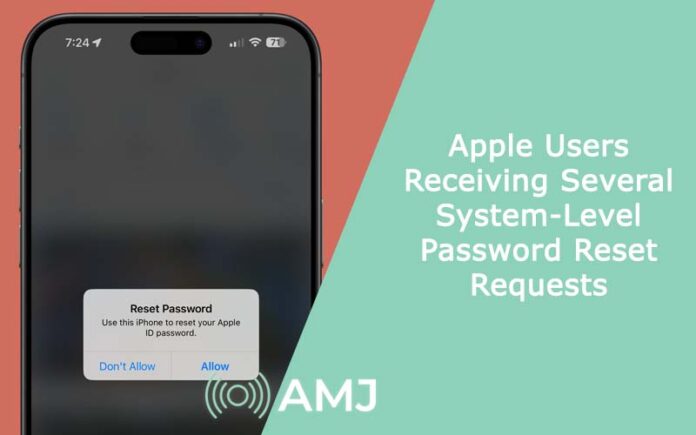 Apple Users Receiving Several System-Level Password Reset Requests
