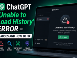 ChatGPT ‘Unable to Load History’ Error